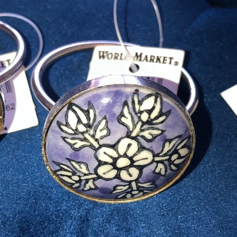 NWT World Market Napkin holders set of 4 purple